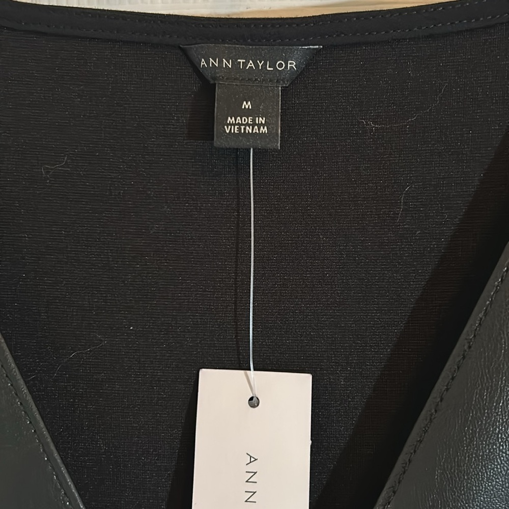 NWT Ann Taylor leather look vest - Picture 2 of 6